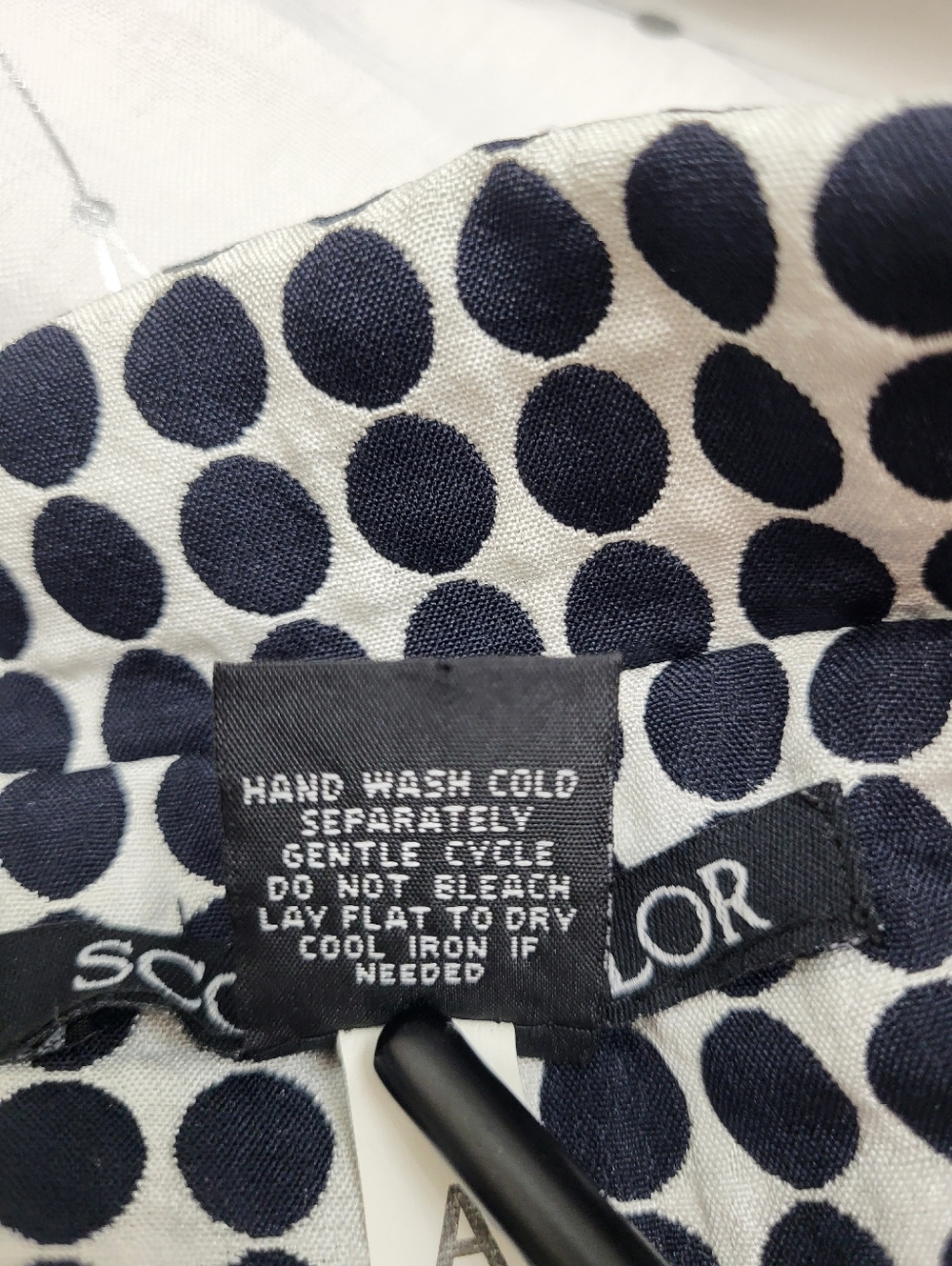 Scott Taylor Women's Blazer Jacket Black White Polka Dot 3/4 Button Front Size L - Picture 11 of 11